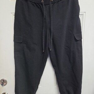Calvin Klein Womens Size Large Black Pants Drawstring Capri